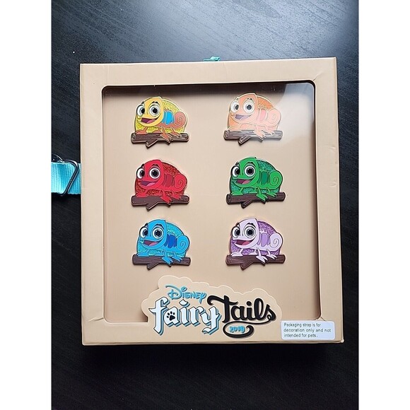 Disney WDW 2019 Fairy Tails Event Pascal Scavenger Hunt 6 Pin Box Set LE 1250 - Picture 2 of 3